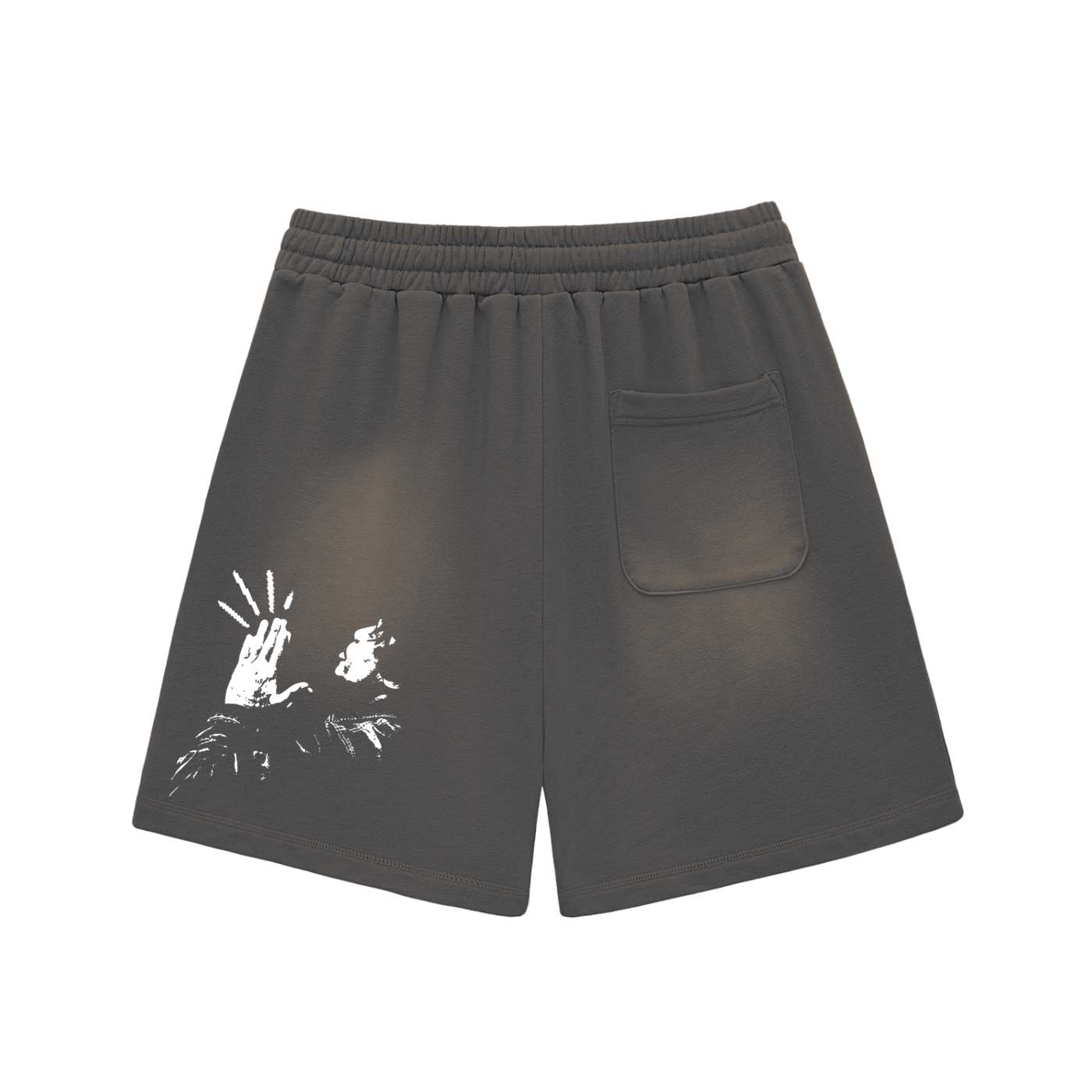 Ceedy Sun Fade Raw Edge Cotton Shorts