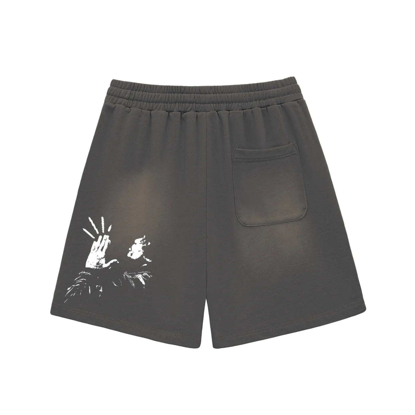 Sun Faded Raw Edge Cotton Shorts