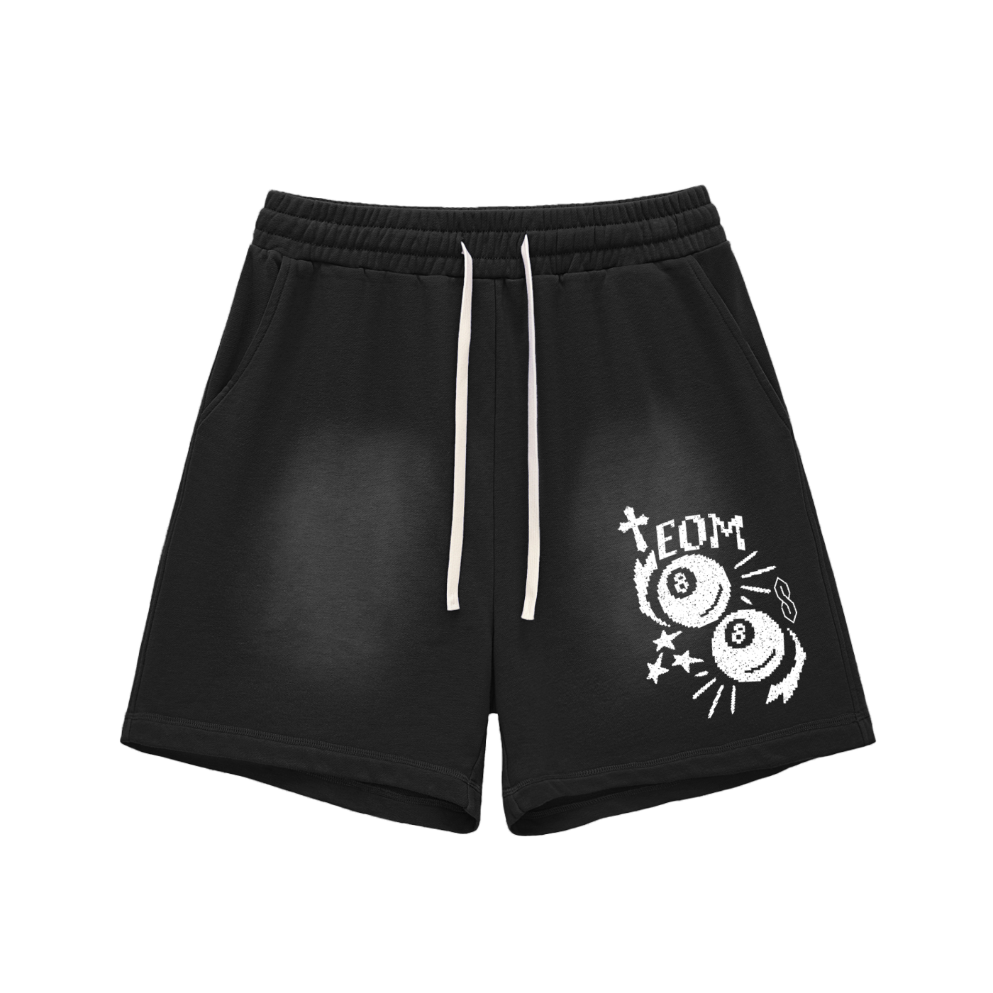 Ceedy Sun Fade Raw Edge Cotton Shorts