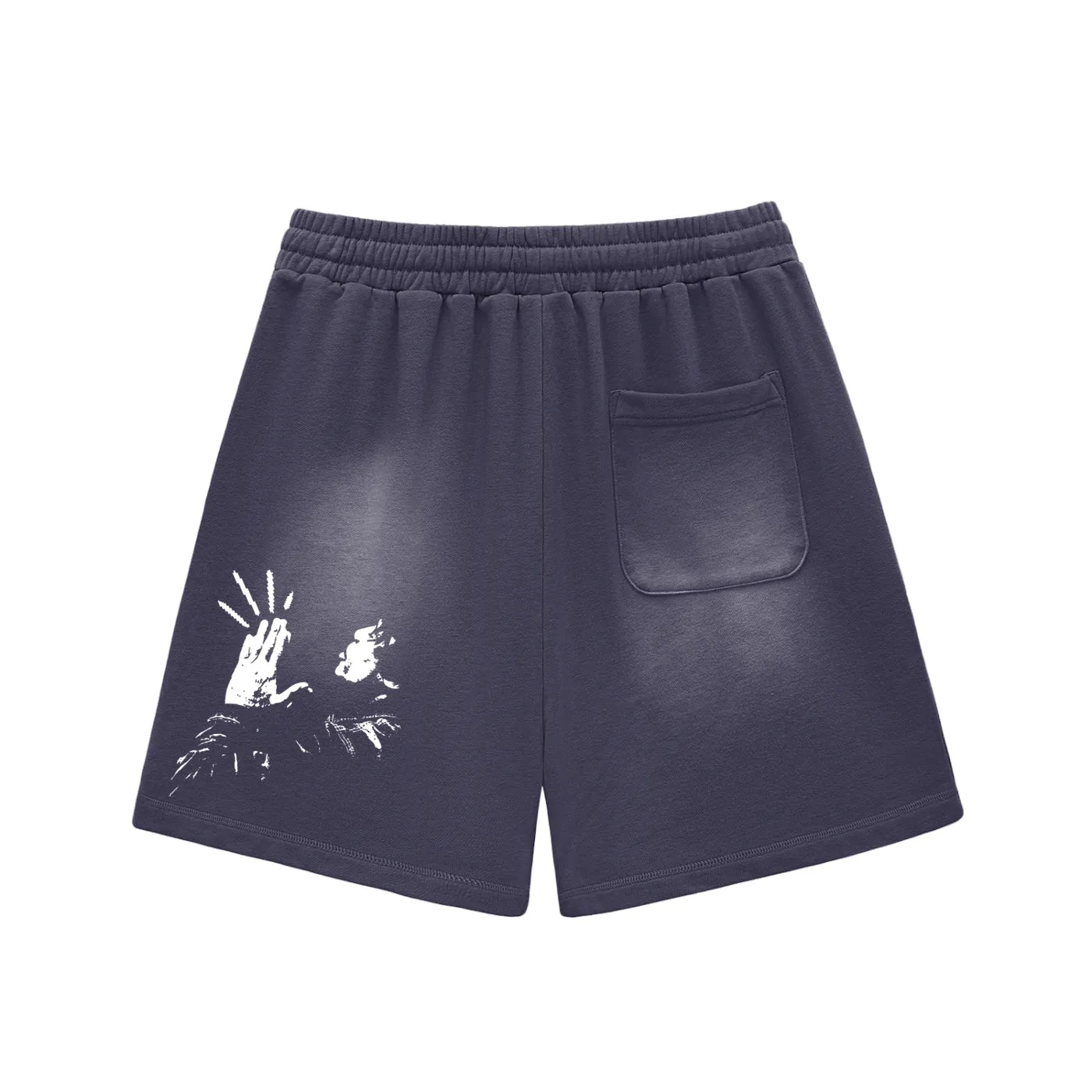 Sun Faded Raw Edge Cotton Shorts