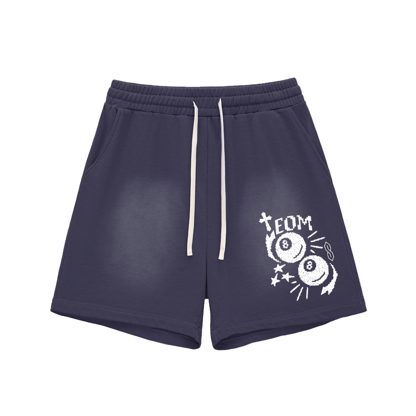 Ceedy Sun Fade Raw Edge Cotton Shorts