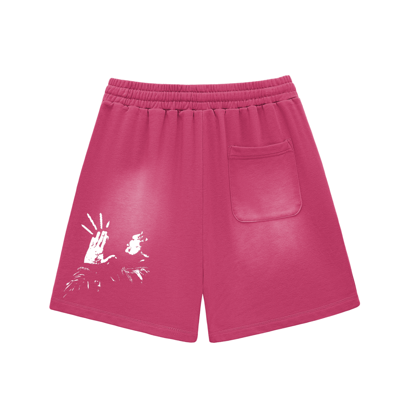Ceedy Sun Fade Raw Edge Cotton Shorts