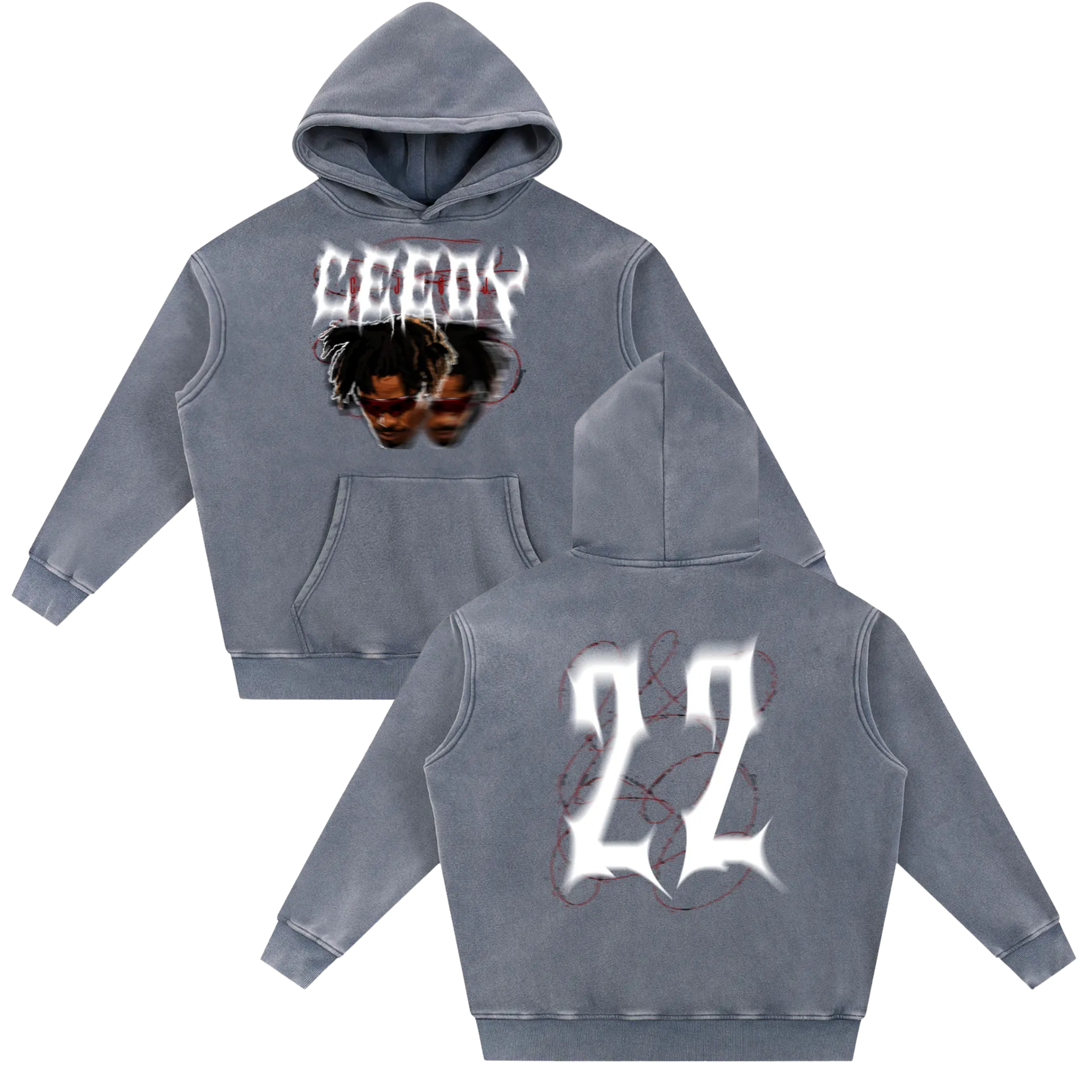 Ceedy Snow Wash Fleece Oversize Hoodie