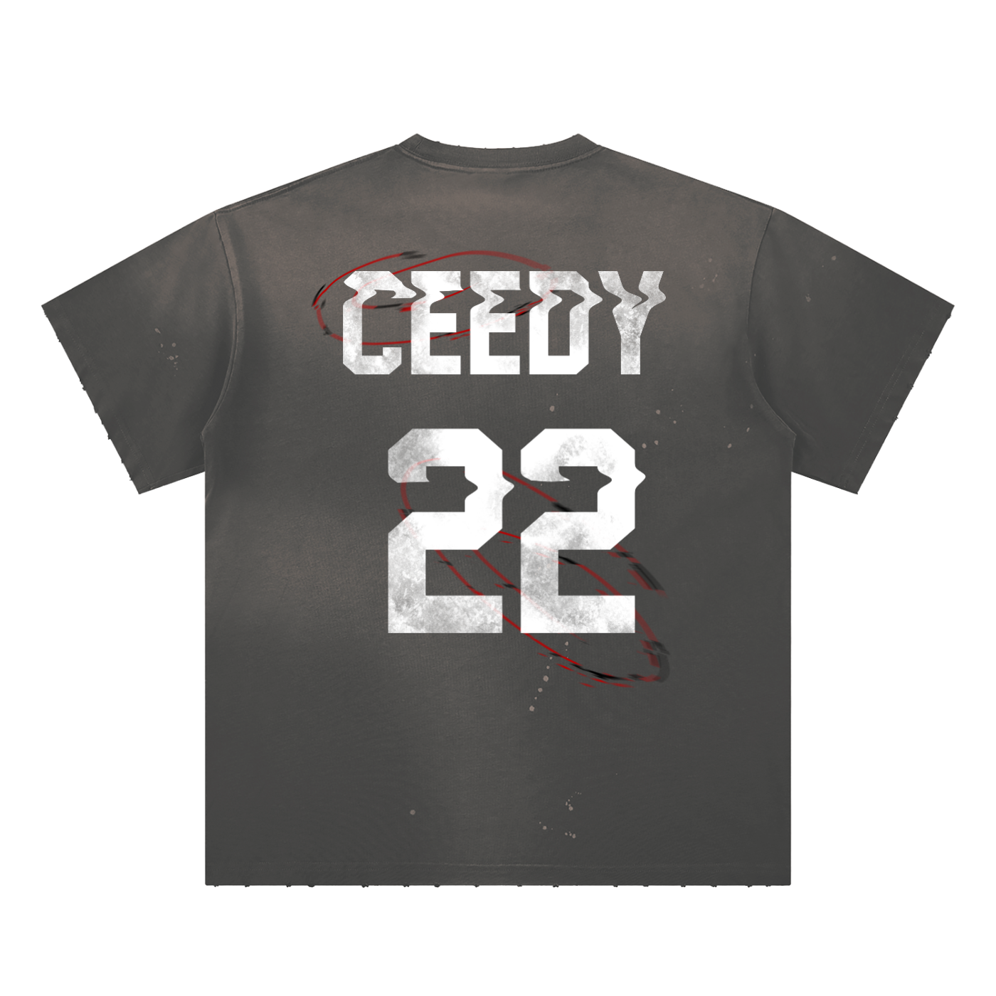 Ceedy Hand-Frayed Sunfade Paint Splatter T-Shirt
