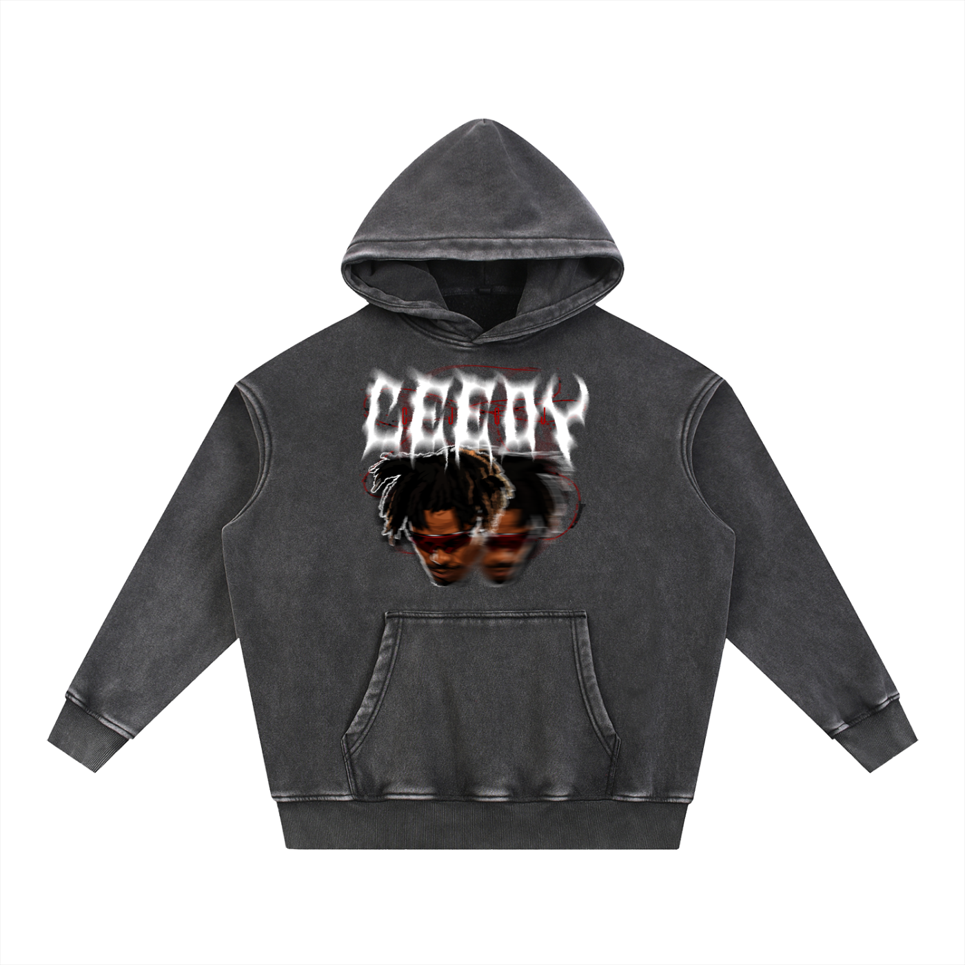 Ceedy Snow Wash Fleece Oversize Hoodie