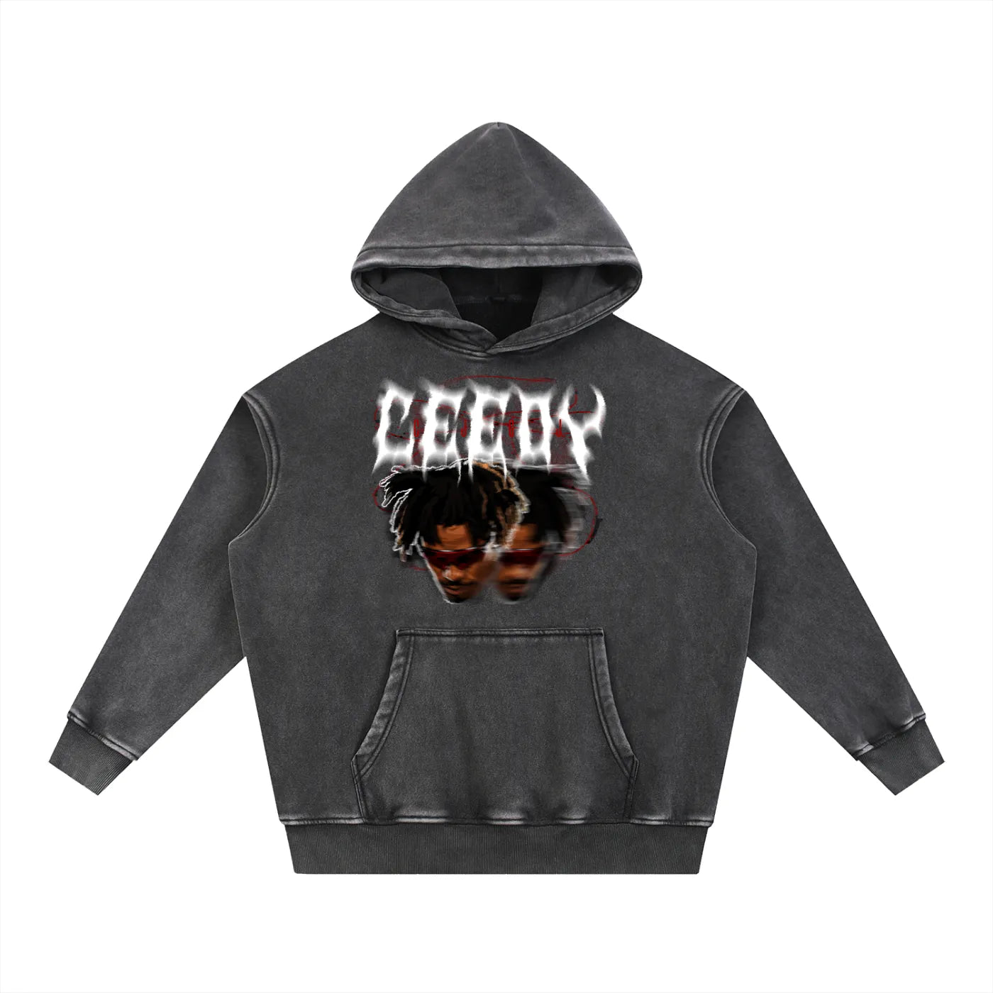 Ceedy Snow Wash Fleece Oversize Hoodie