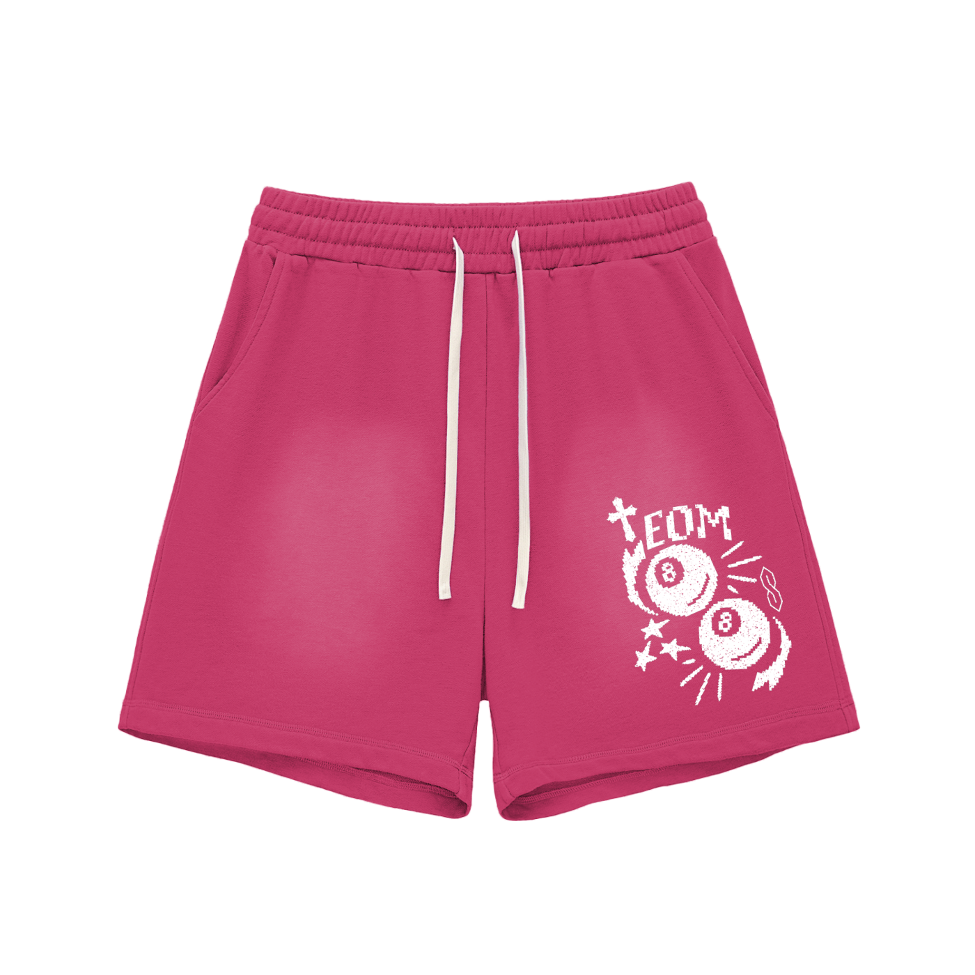 Ceedy Sun Fade Raw Edge Cotton Shorts