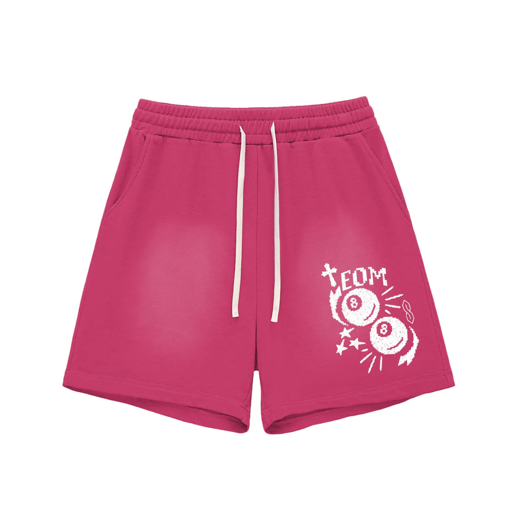 Sun Faded Raw Edge Cotton Shorts